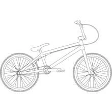 BMX bike with detailed spoked wheels coloring page