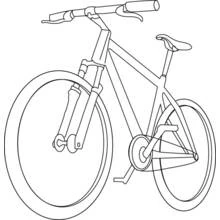 Bicycle with two wheels and a saddle coloring page