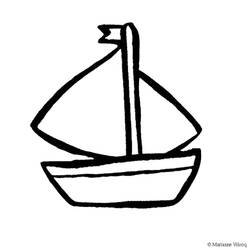 Small sailboat with two sails coloring page