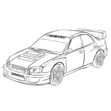 Subaru Impreza rally car coloring page