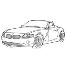 BMW Z4 convertible sports car coloring page