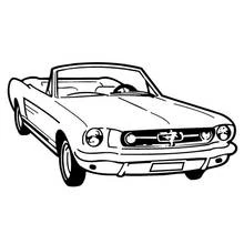 Ford Mustang convertible parked coloring page