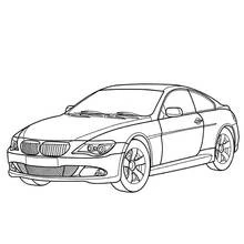 BMW coupe seen from the front side coloring page