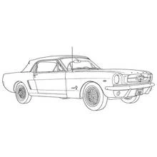 Classic Mustang convertible car coloring page