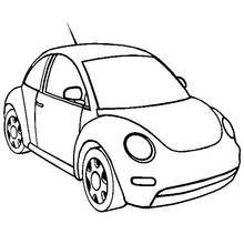 Beetle car with rounded shape coloring page