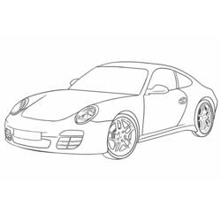 Sports car parked in three-quarter view coloring page