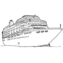 Cruise ship / Paquebot - Free printable coloring pages