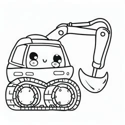 Excavator - Free printable coloring pages