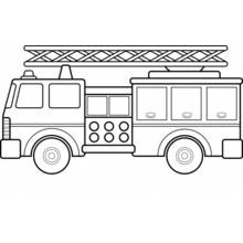 Firetruck with ladder on top coloring page