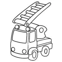 Firetruck with extended ladder coloring page