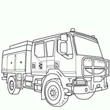 Firetruck with heavy front grille coloring page