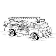 Firetruck with ladder on top coloring page