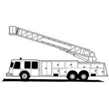Firetruck with extended ladder coloring page