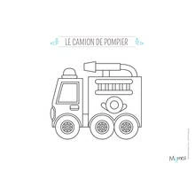 Firetruck with ladder and hose coloring page