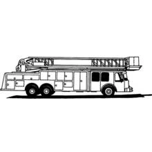 Firetruck with extended ladder coloring page