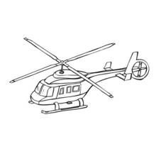 Helicopter with long rotor blades coloring page