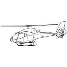 Helicopter with long rotor blades coloring page