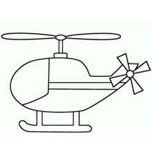 Simple helicopter with rotor blades coloring page