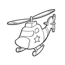 Helicopter with a star on its side coloring page