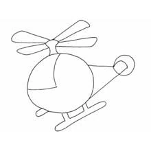 Helicopter with round body and long tail coloring page