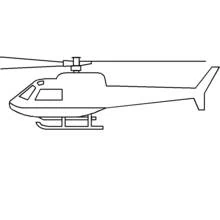 Helicopter seen from the side coloring page
