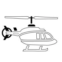 Helicopter with long rotor blades coloring page