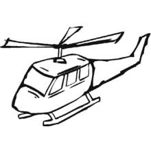 Helicopter with long rotor blades coloring page