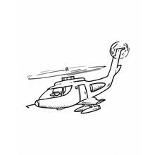 Helicopter with rotor and tail blades coloring page