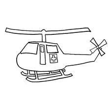 Little medical helicopter with cross emblem coloring page