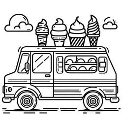 Ice Cream Truck - Free printable coloring pages