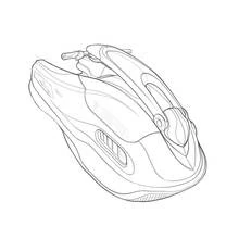Jet ski seen from above coloring page