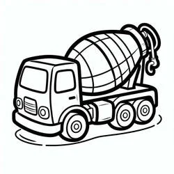 Mixer truck - Free printable coloring pages