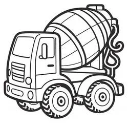 Mixer truck - Free printable coloring pages