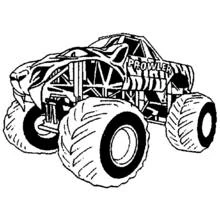 Monster Truck Prowler with tribal stripes coloring page