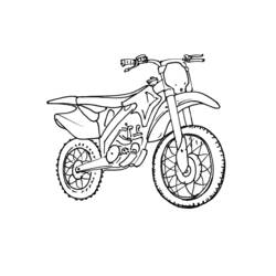 Motocross bike standing still coloring page