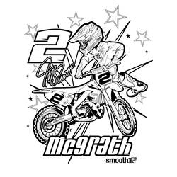 Motocross rider leaning into a jump with number 2 coloring page