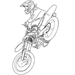 Motocross rider doing a jump coloring page