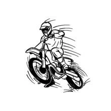 Motocross rider speeding on his bike coloring page