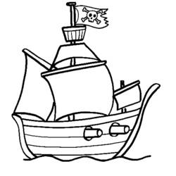 Pirate ship - Free printable coloring pages
