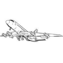 Large airplane taking off coloring page