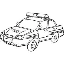 Police car - Free printable coloring pages