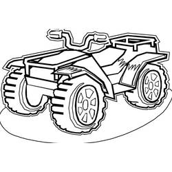Quad ATV parked on grass coloring page