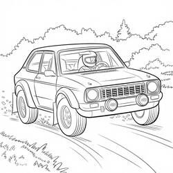 Rally Car - Free printable coloring pages