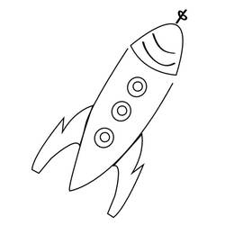 Rocket flying diagonally coloring page
