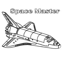 Space shuttle Discovery in flight coloring page