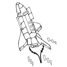 Space shuttle blasting off coloring page