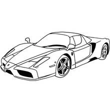 Ferrari sports car in front three-quarter view coloring page