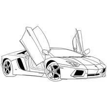 Sports car with doors open coloring page