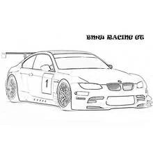 BMW Racing GT with wide rear spoiler coloring page