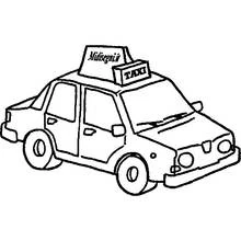 Taxi car with roof sign coloring page